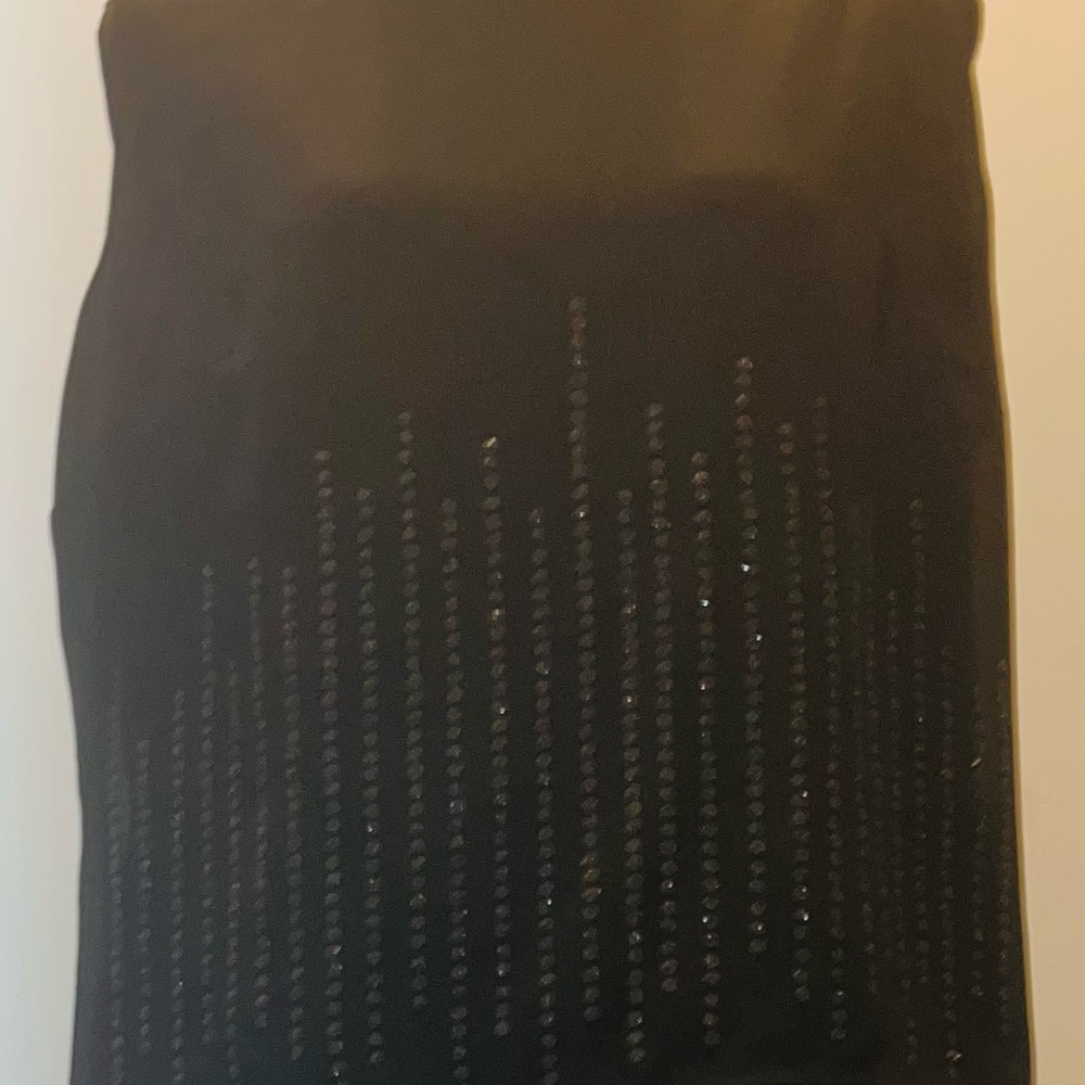 Black Dressy Jumpsuit with sheer overlay.